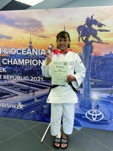 圖：東大許琳宣勇奪二○二一亞洲大洋洲柔道錦標賽銅牌。
